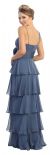 One Shoulder Tiers & Ruffles Long Formal Evening Prom Dress back